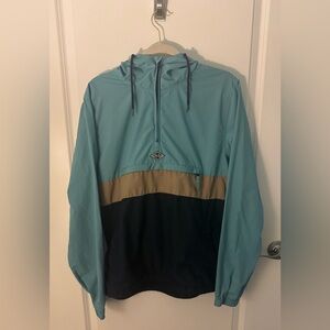 Billabong Teal and Beige Hooded Lightweight Zip Up Hoodie / Jacket